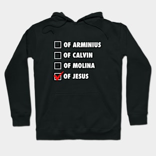 Not of man's philosophies but of Jesus. white text Hoodie